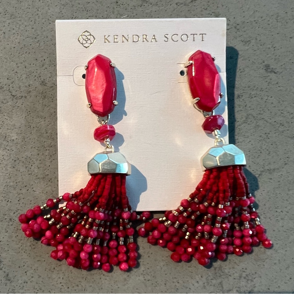 Kendra Scott Red Tassel Earringa